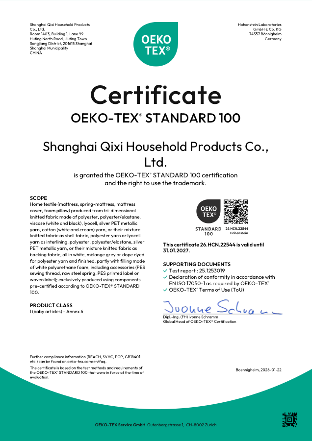 OEKO-TEX certificate preview
